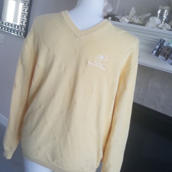 Ashworth Sweaters Ashworth Yellow Golf Sweater Large Poshmark